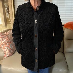 Cabi faux lamb fur hip length coat